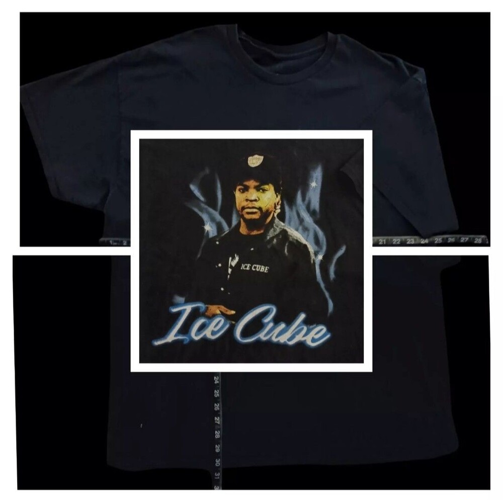 Ice Cube Iconic Blue Flames T-Shirt Mens 3XL Adult Graphic t shirt hip hop rap